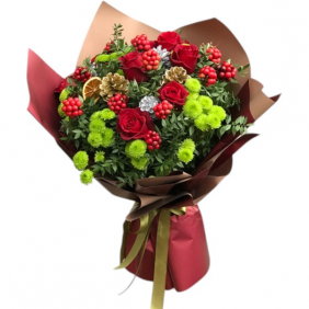  Kemer Çiçek Gül Krizantem Kokina Şık Buket